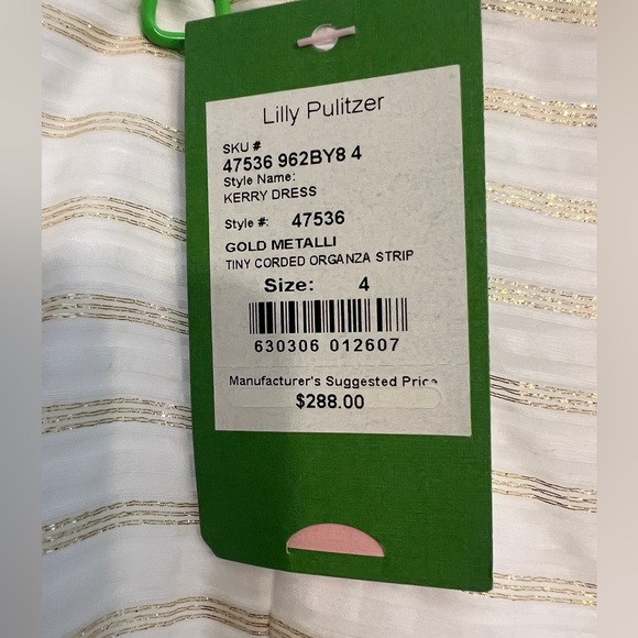 NWT Lilly Pulitzer Metallic Kerry Dress Size 4 - Picture 3 of 5